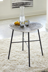 Warmstead Furniture - Ashley Furniture - Laverford End Table - Round End Table / Chrome/Black - T836-6